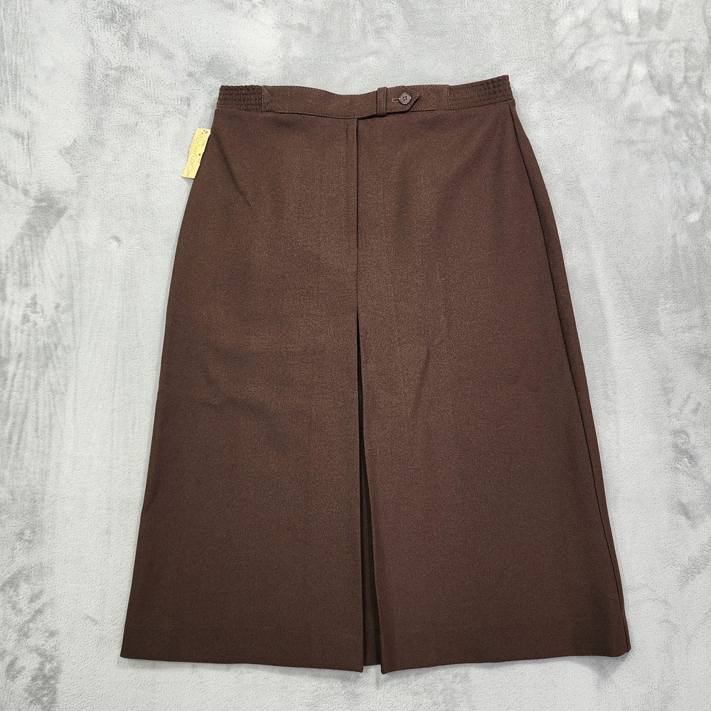 NEW Vintage Haberdashery By Personal Skirt Womens 12 Brown Pencil Midi Stretch